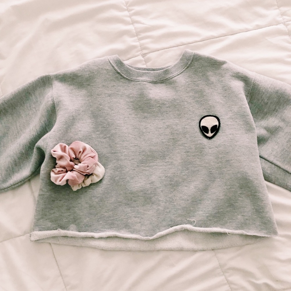 Brandy Melville- Alien Patch Cropped Sweatshirt 👽